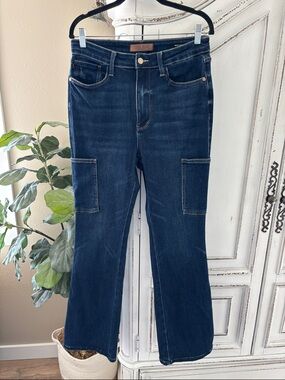 Judy Blue Jeans Womens 11 / 30 Blue Ryker Bootcut High Rise Cargo Casual Denim